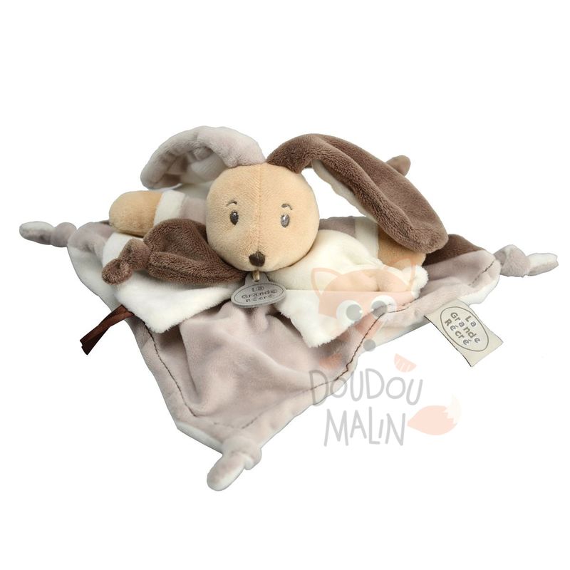  grande récré baby comforter rabbit brown grey white 